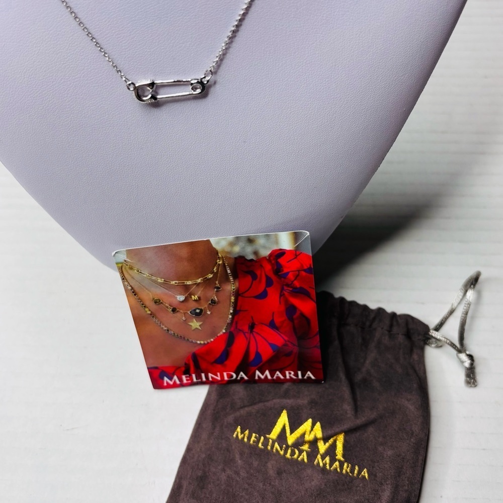 MELINDA MARIA Safety Pin Pendant Necklace - Picture 4 of 5